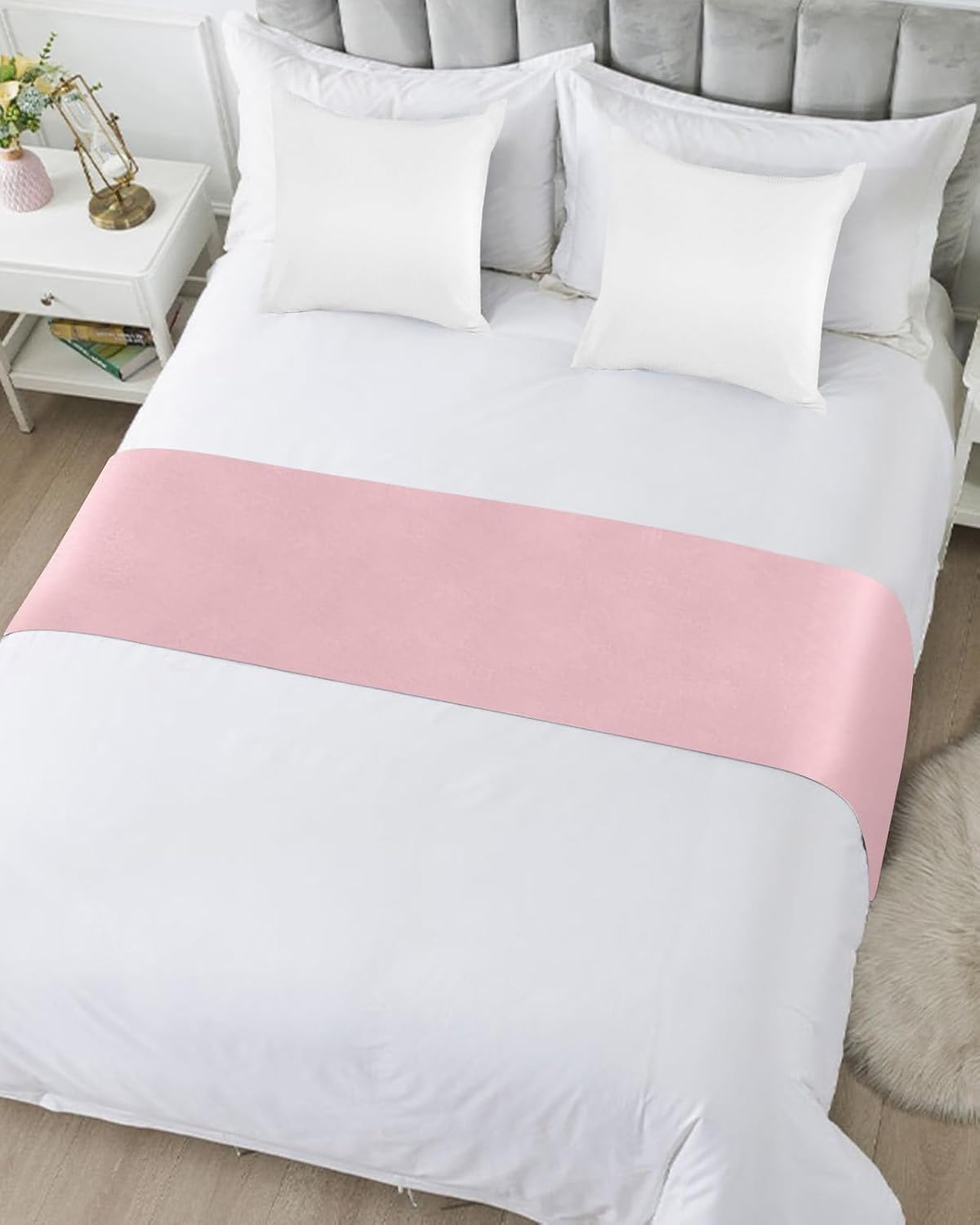 Homechoid Blush Pink Bed Runner Cal King Size 1