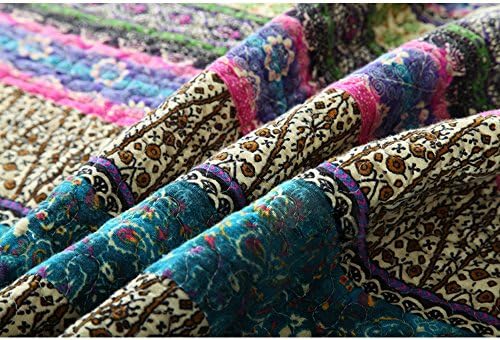 NEWLAKE Striped Jacquard Cotton Quilt Set Queen Size 1