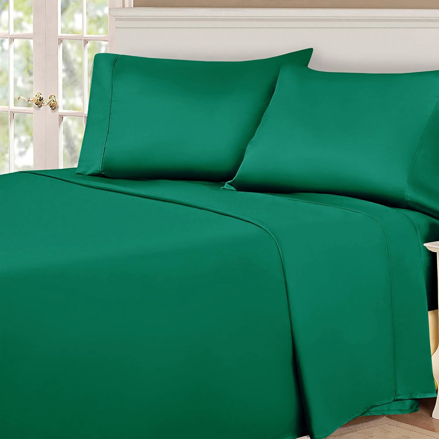 Superior Egyptian Cotton 530 Thread Count Bed Sheet Set Twin XL Green