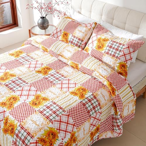 EVENHUG Cotton Quilt Set Twin Size Reversible