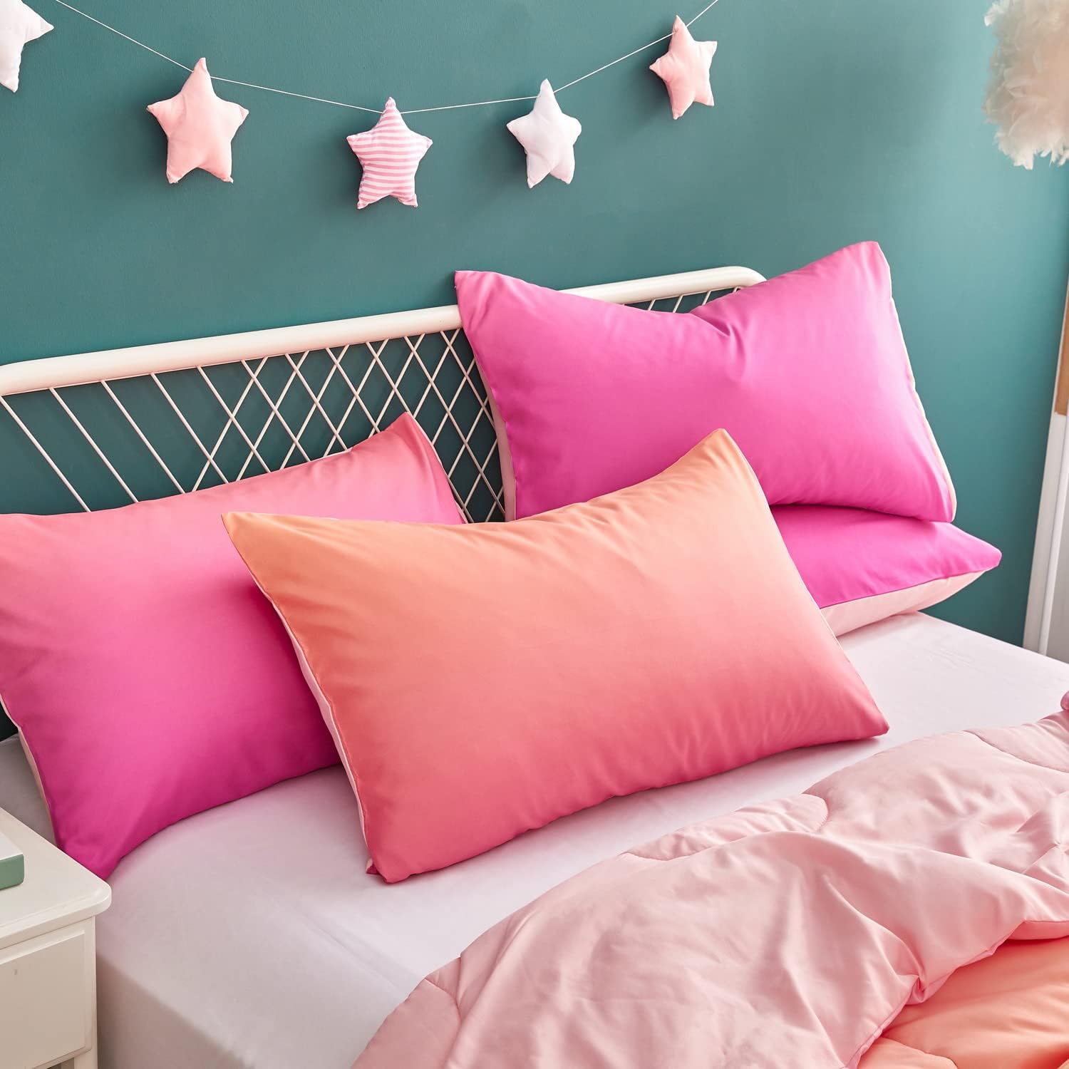 Yogeneg Rainbow Comforter Set for Kids Teens