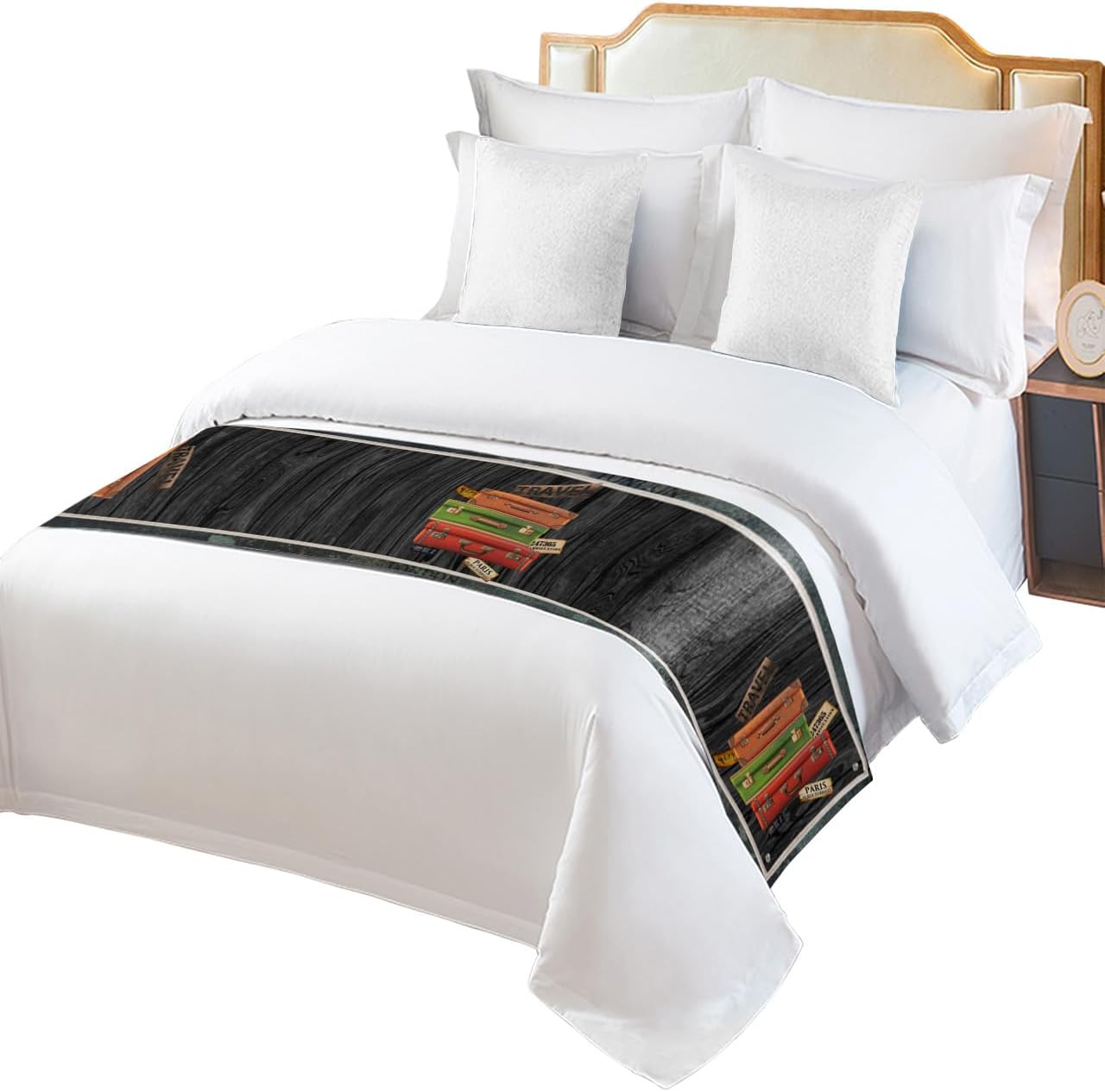 Smile Sunflower Bed Runner Scarf for Twin 71x20in 1