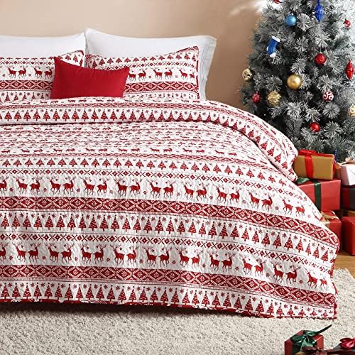 CAROMIO Christmas Quilt Set King Size