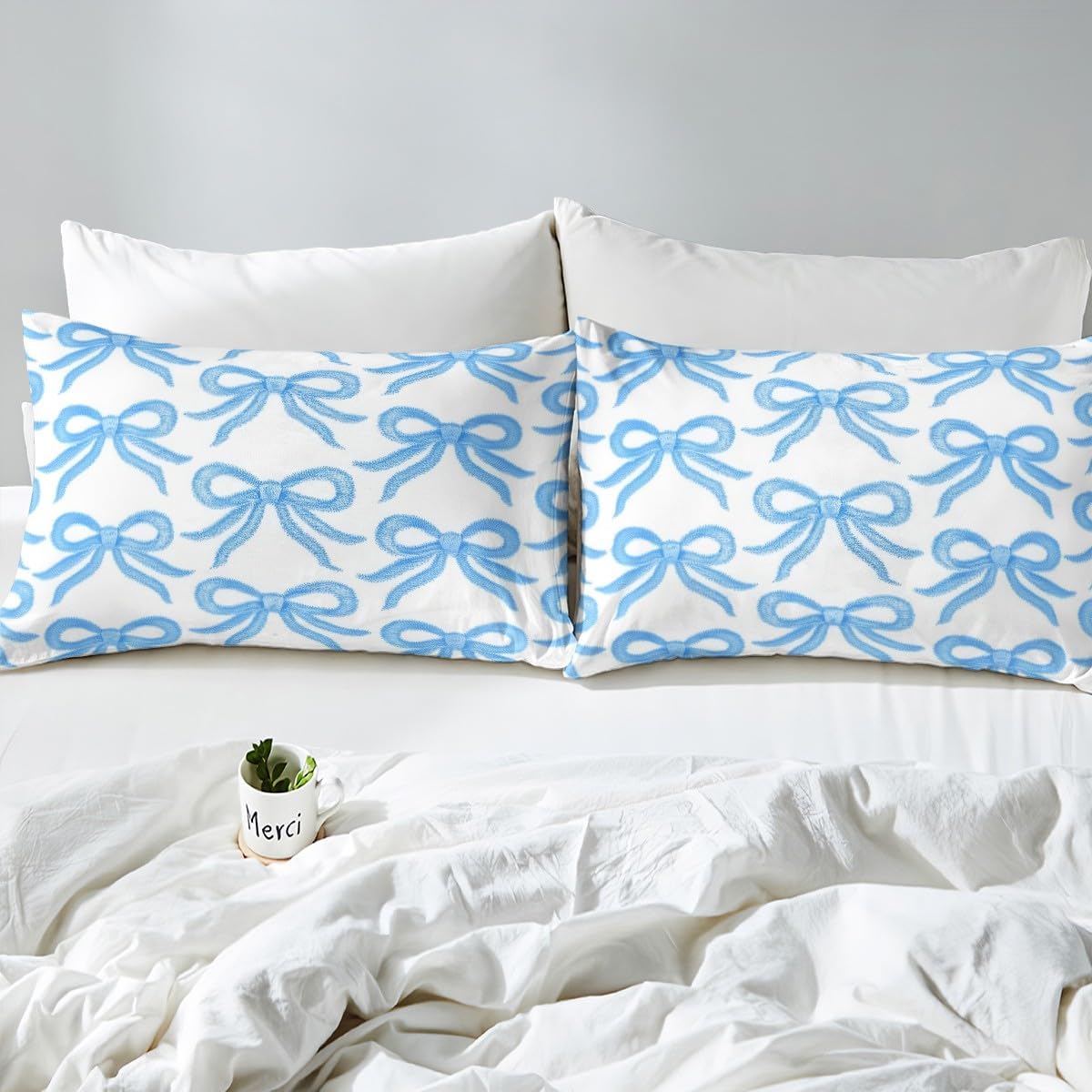 Erosebridal Girls Bow Bed Sheet Set Twin Size with Pillowcase