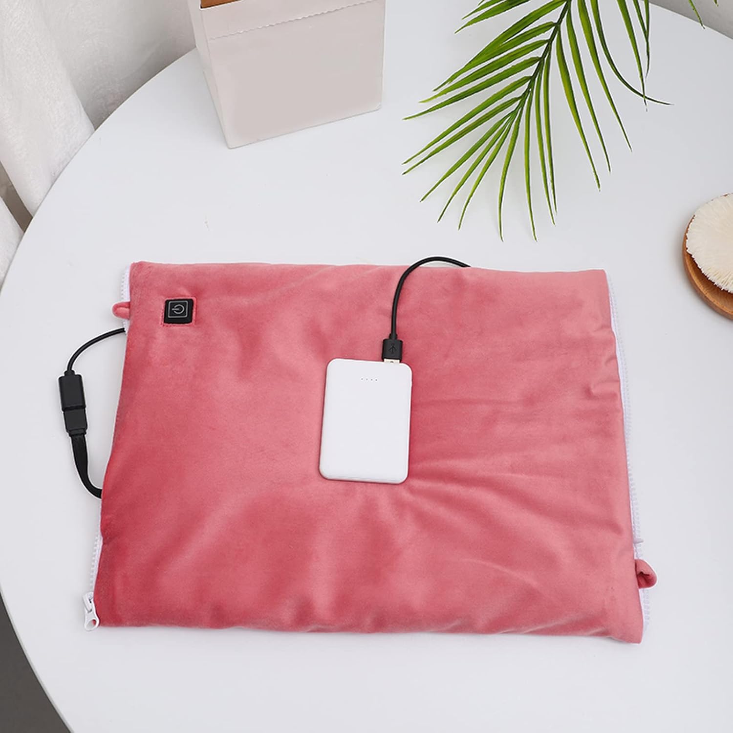 MSUIINT USB Heated Hand Warmer Throw Pillow Pink