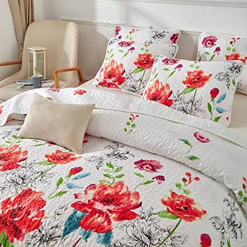 UOZZI BEDDING 3-Piece Queen Reversible Quilt Set
