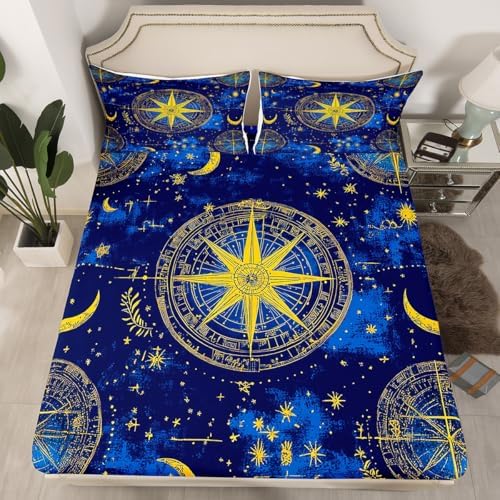 Sun and Moon Sheet Set Exotic Constellation Bedding Twin