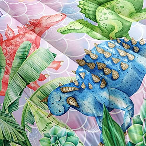 Dinosaur Rainbow Comforter Set for Kids 1