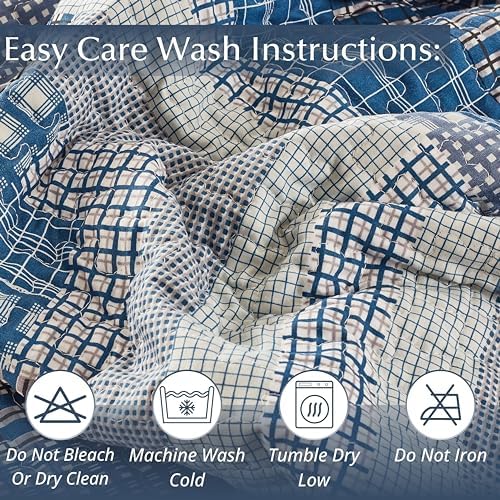 Virah Bella 3-Piece King Cabin Quilt Set - BlueGray