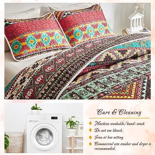 3 Piece Bohemian Quilt Set California King Size 1