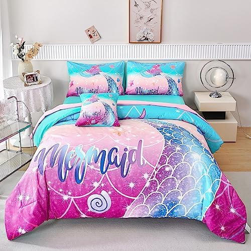 RYNGHIPY Mermaid 6Pcs Comforter Set Twin Size