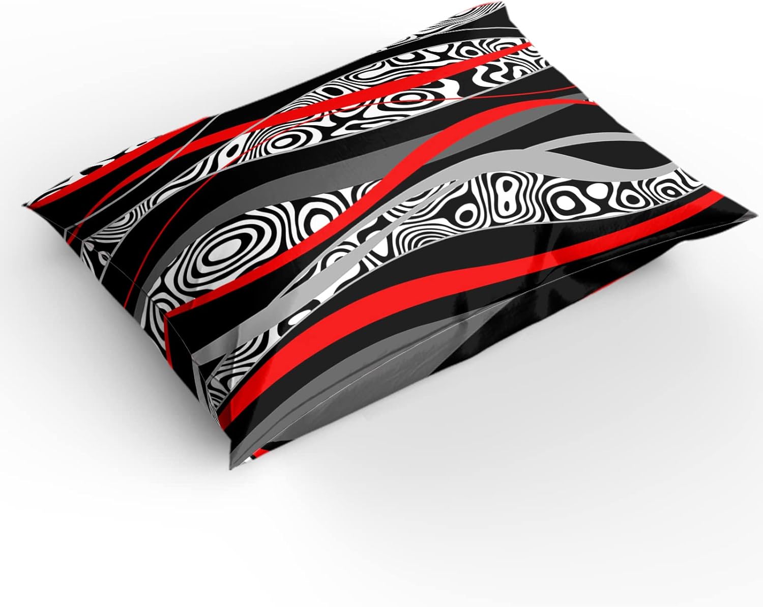OComster California King Duvet Cover Set Red Geometric Pattern