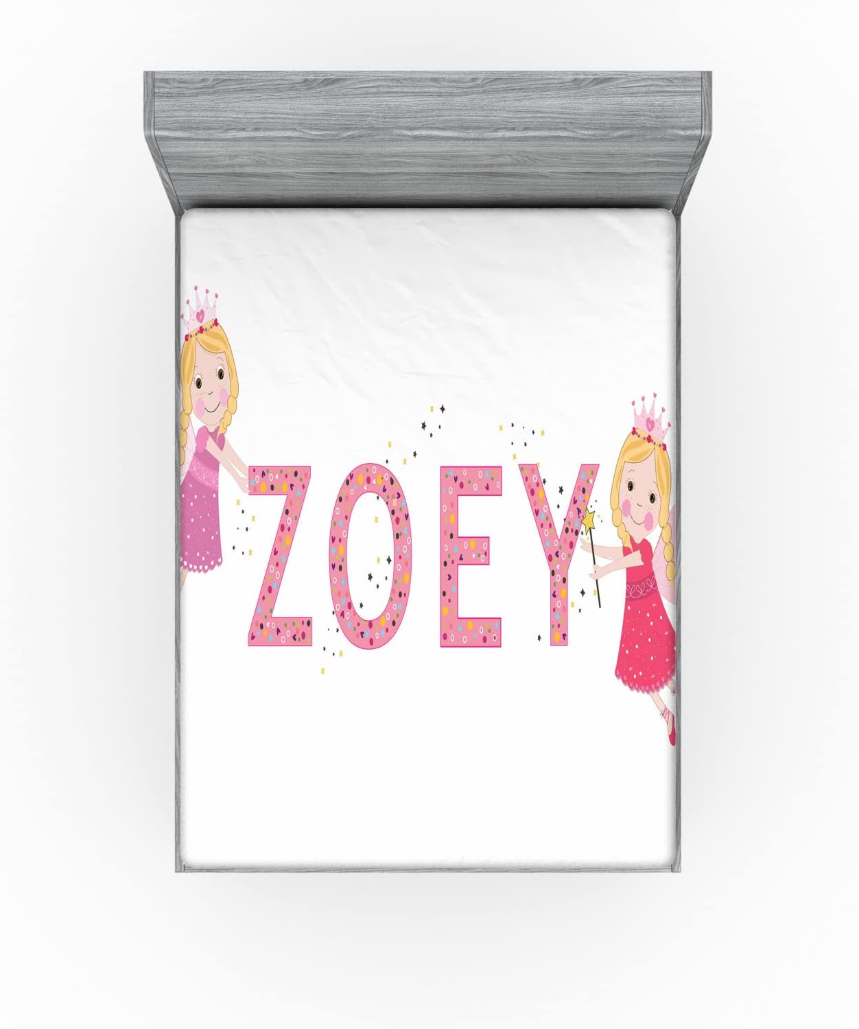 Ambesonne Zoey Fitted Sheet with Magic Creatures Design