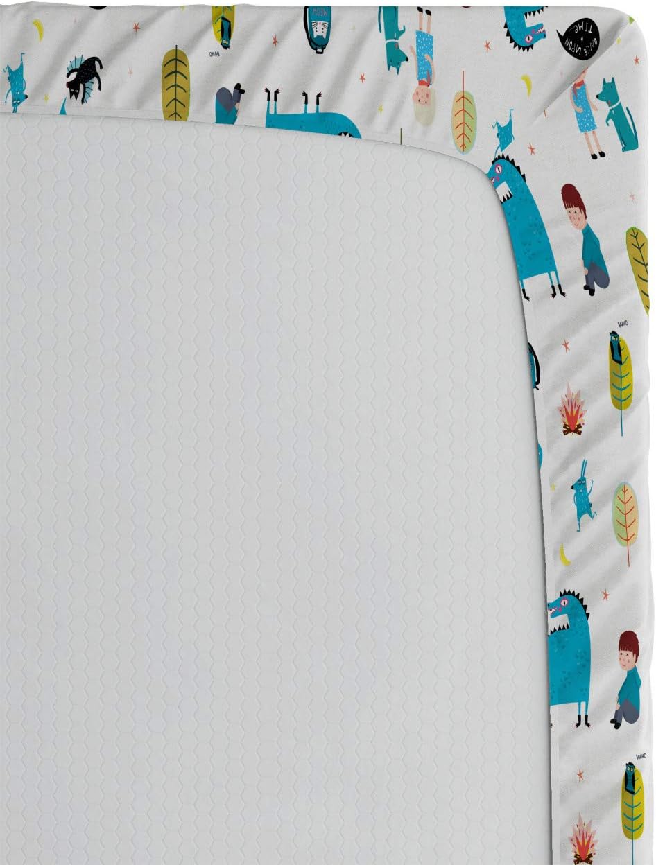 Ambesonne Dragon Fitted Sheet Multicolor California King