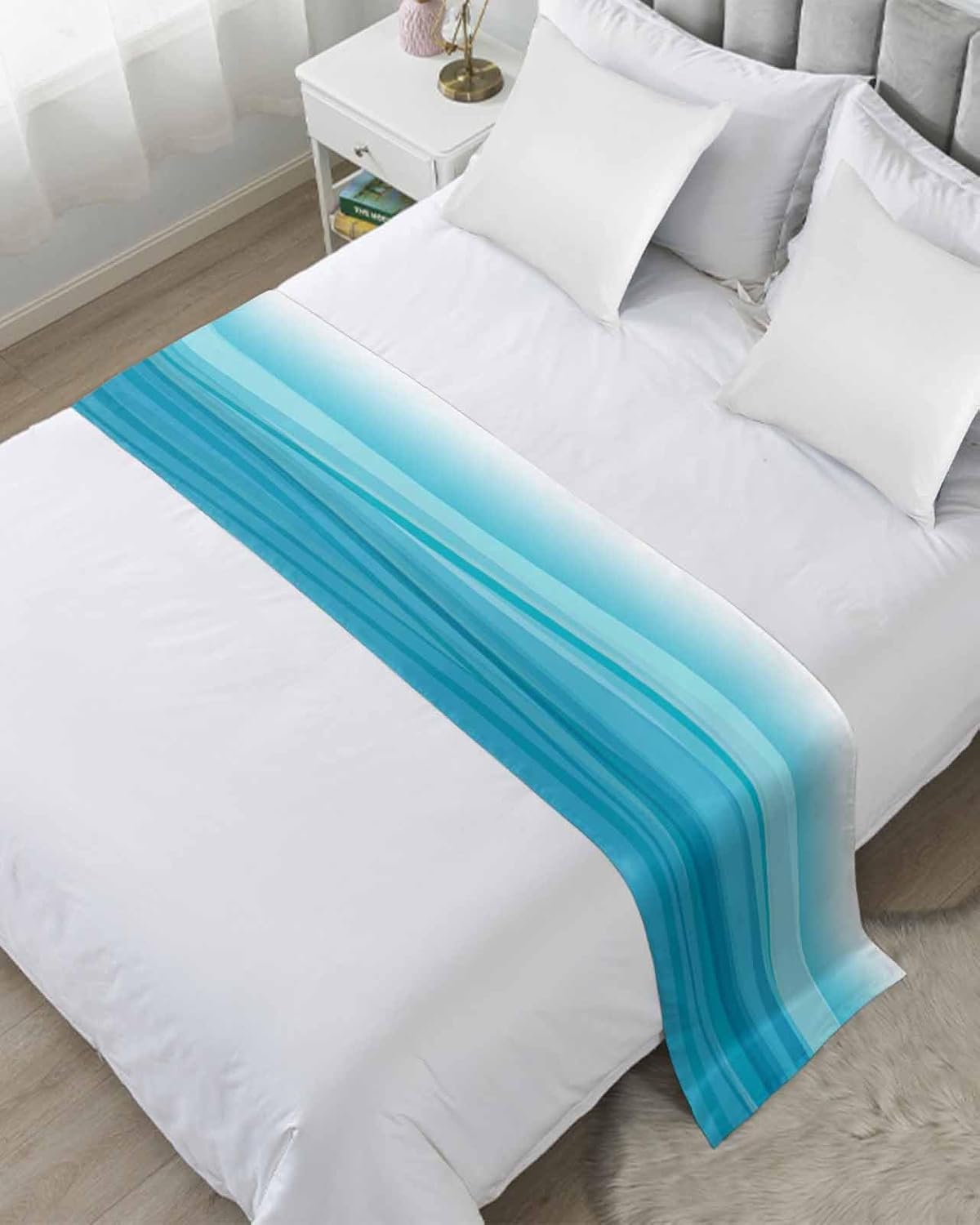 Jolunifun Queen Bed Runner Scarf 94x20 Inches
