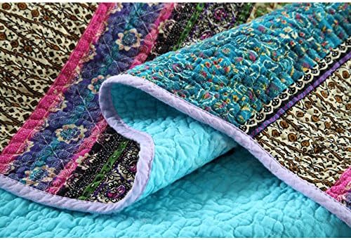 NEWLAKE Striped Jacquard Cotton Quilt Set Queen Size 1