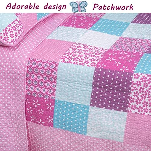 Cozy Line Little Dancer Butterfly Floral Quilt Bedding Set Twin - 7 Piece