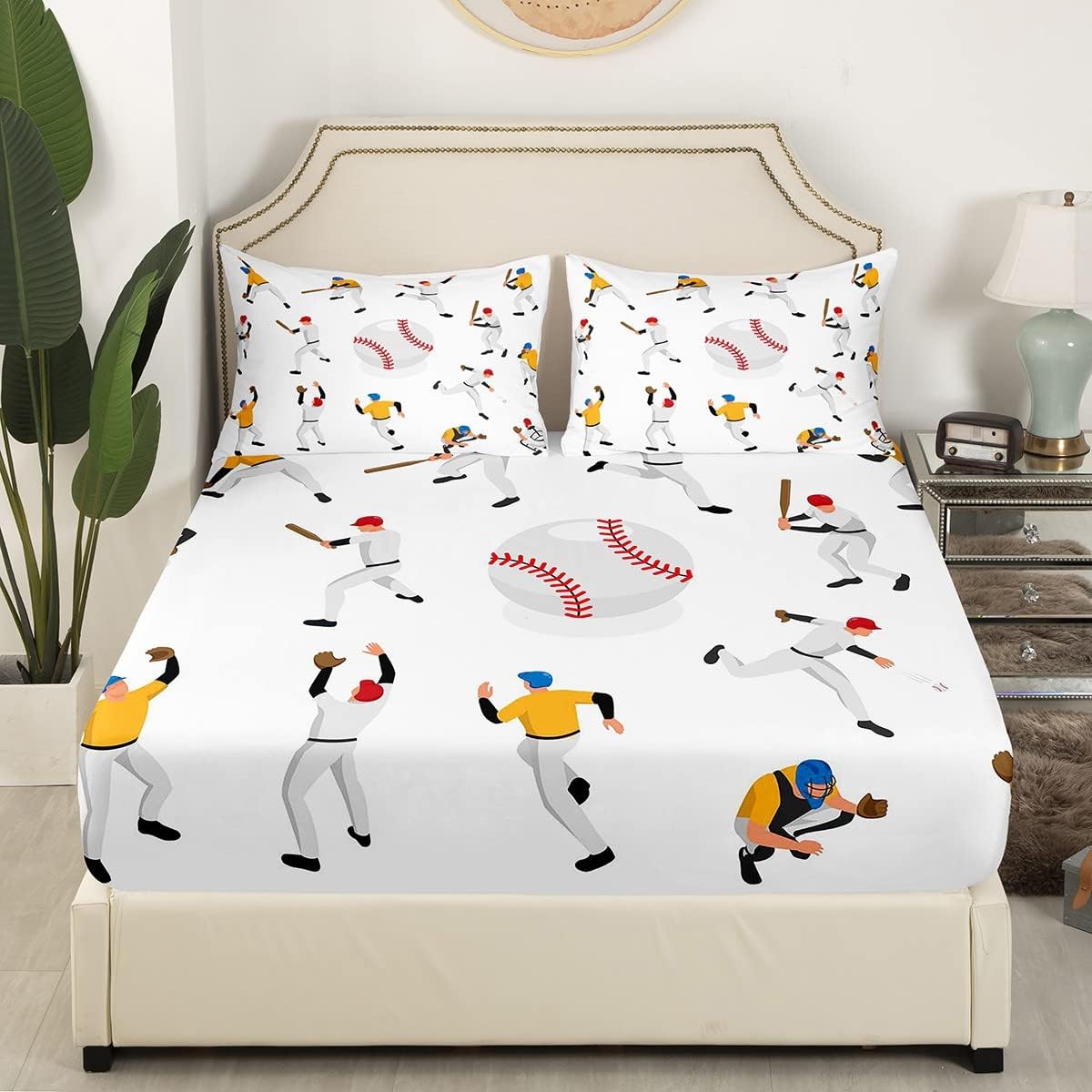Erosebridal Baseball Sheet Set Twin Size