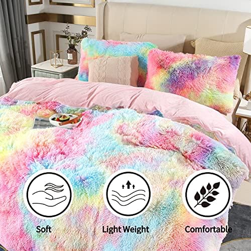 RYNGHIPY 3Pcs Rainbow Girls Duvet Cover Set Twin Size 1