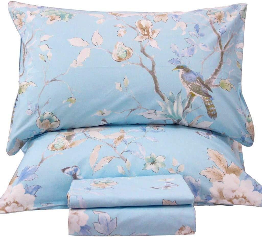 QSH Cal King 100 Cotton Floral Sheet Set