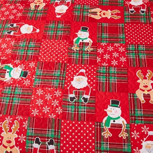 CHESITY 3-Piece Christmas Quilt Set King Size