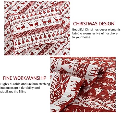 CAROMIO Christmas Quilt Set King Size