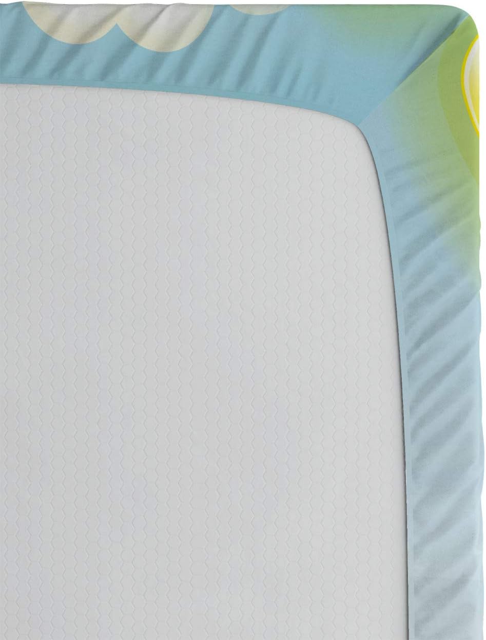 Ambesonne Multicolor Cartoon Airplane Fitted Sheet