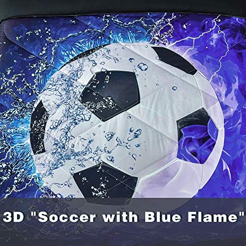 Andency 3D Soccer Comforter Set Full 79x90 Inch 3Pcs