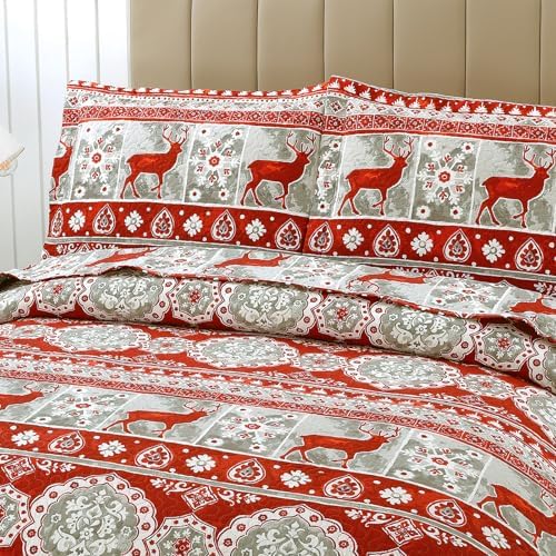 CHINO Christmas Quilt Set Queen Size 90x90
