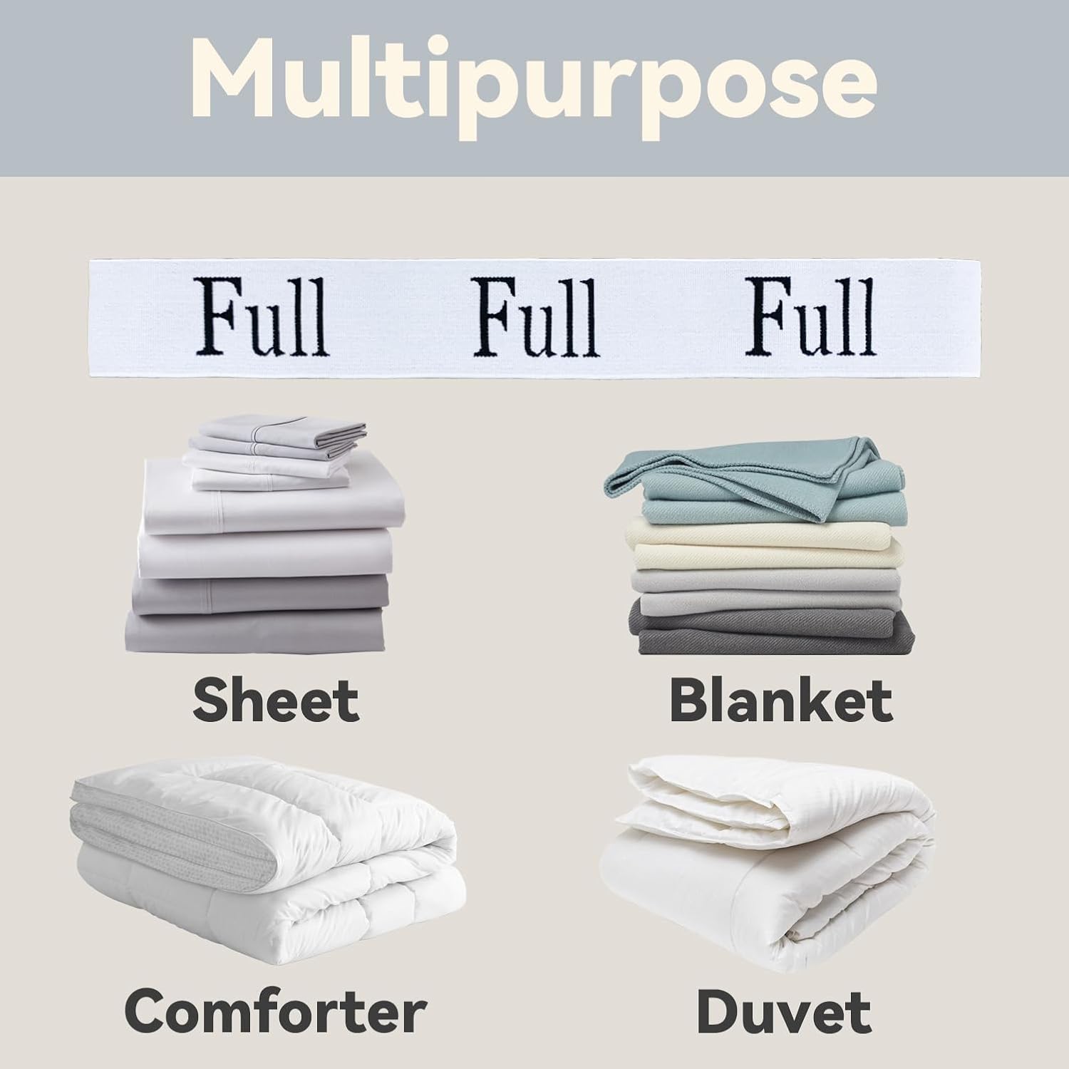 Bozenu Sheet Organizers - 4 Piece Elastic Bed Sheet Straps for Linen Closet
