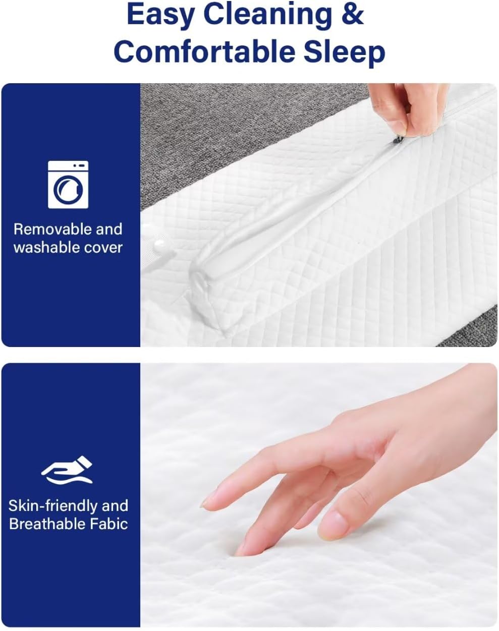 WINSOON Twin to King Bed Bridge - 12 Inch One Piece Foam Converter