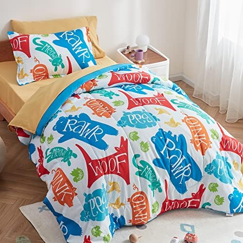 SLEEP ZONE Kids Comforter Set FullQueen - Super Soft Cute Animal Print