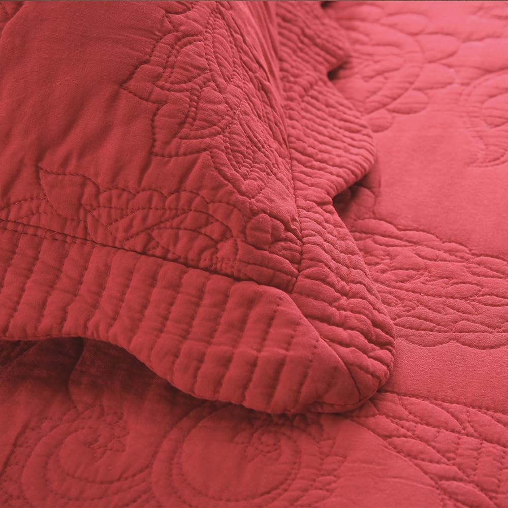 ENASAL Reversible Cotton Jacquard Quilt Set Queen Size