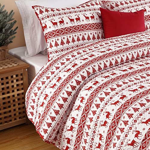 CAROMIO Christmas Quilt Set King Size
