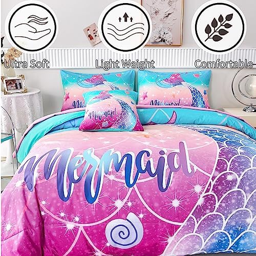 RYNGHIPY Mermaid 6Pcs Comforter Set Twin Size