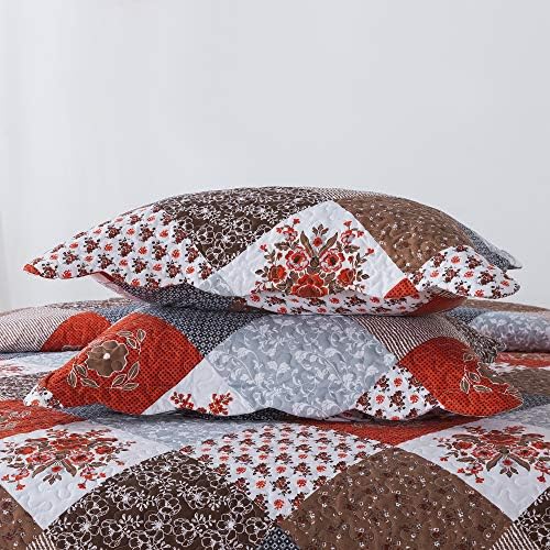 Travan Floral Printed Quilt Set King Size 3-Piece Reversible