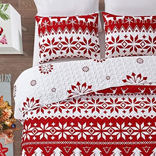 Mocaletto Red Quilt Set King Size with Pillow Shams