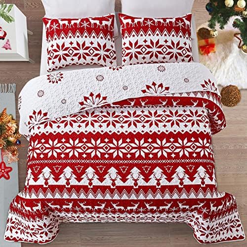Mocaletto Red Quilt Set King Size with Pillow Shams