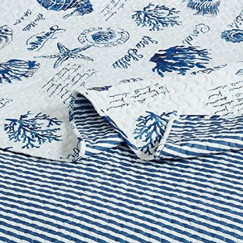 Royal Tradition Seaside Sea Shells Reversible Quilt Set