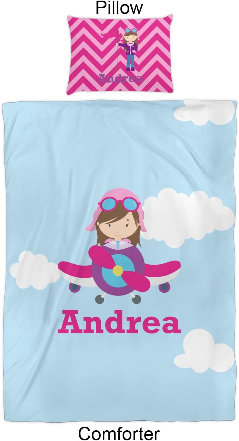 Personalized Girl Pilot Comforter Set Twin XL
