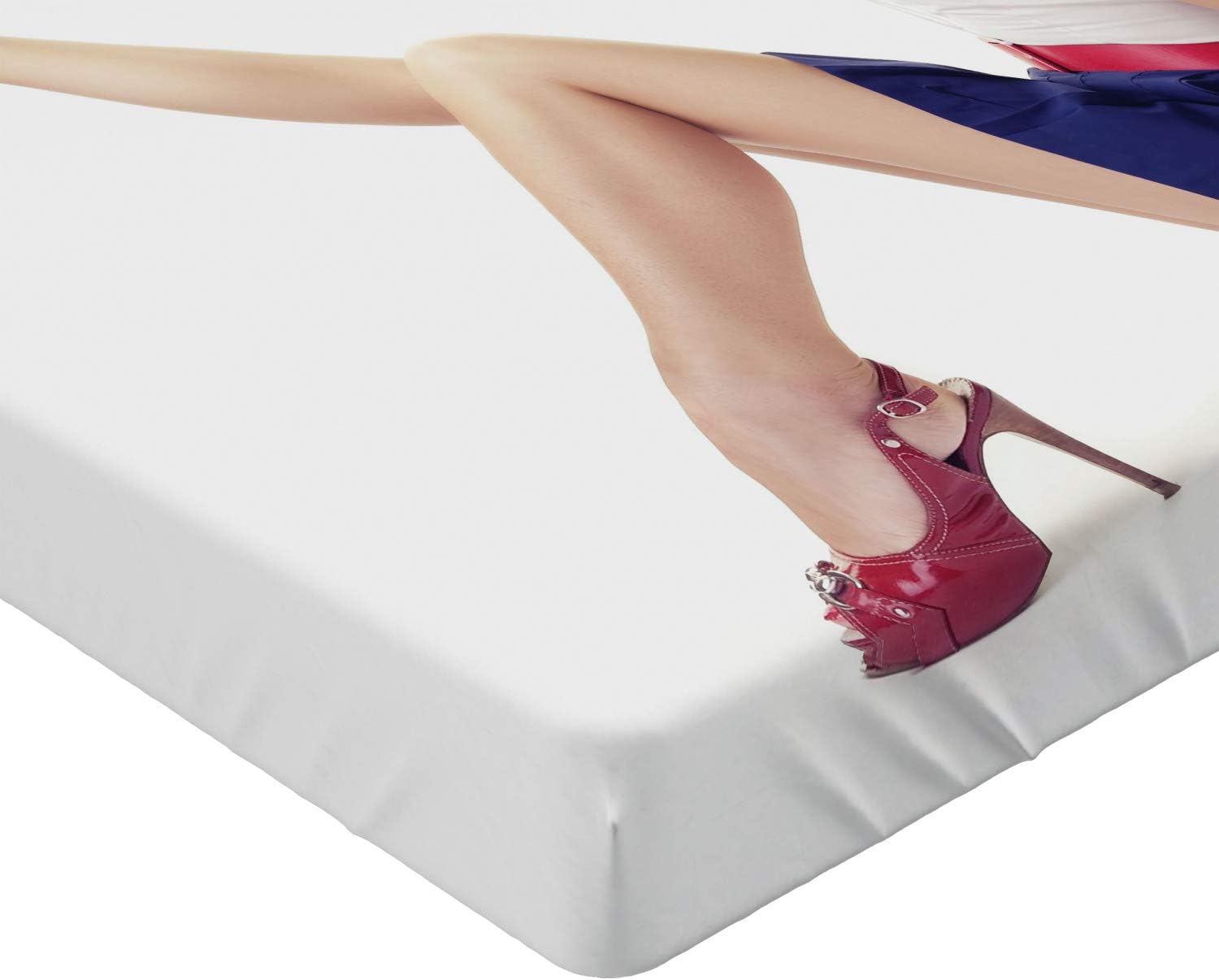 Ambesonne Pin Up Girl Fitted Sheet - Navy Red White California King