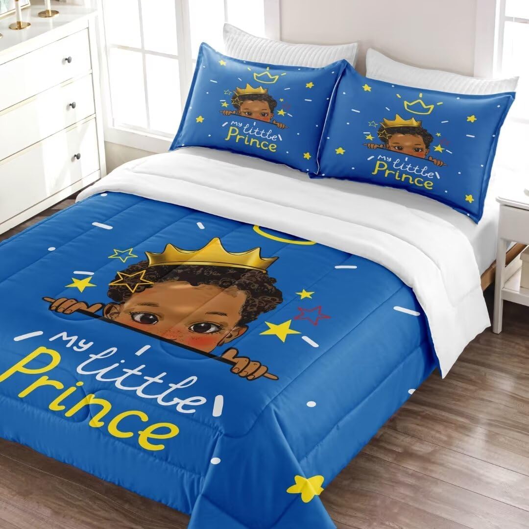 GRAT TIOC Black Boy Comforter Set Twin Size