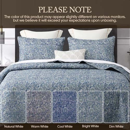 DURLENGEN Boho Quilt Set 3Pcs Cal King