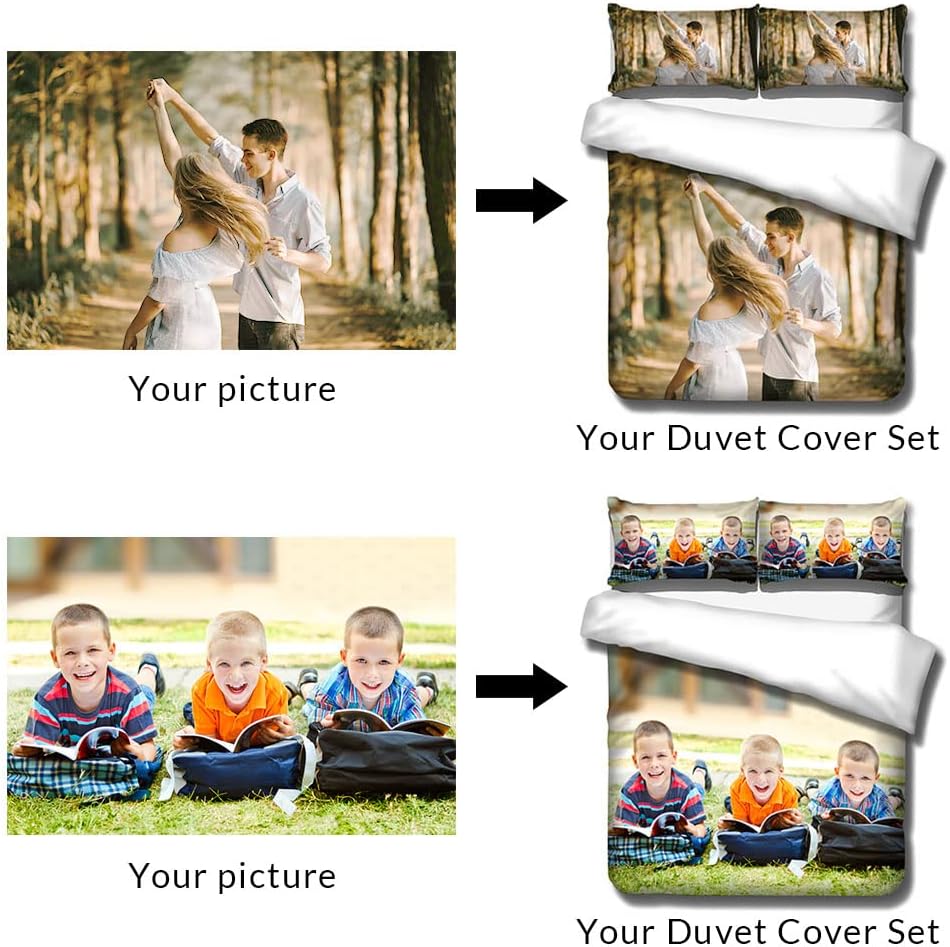Custom Photo Duvet Cover Set with Zipper Closure