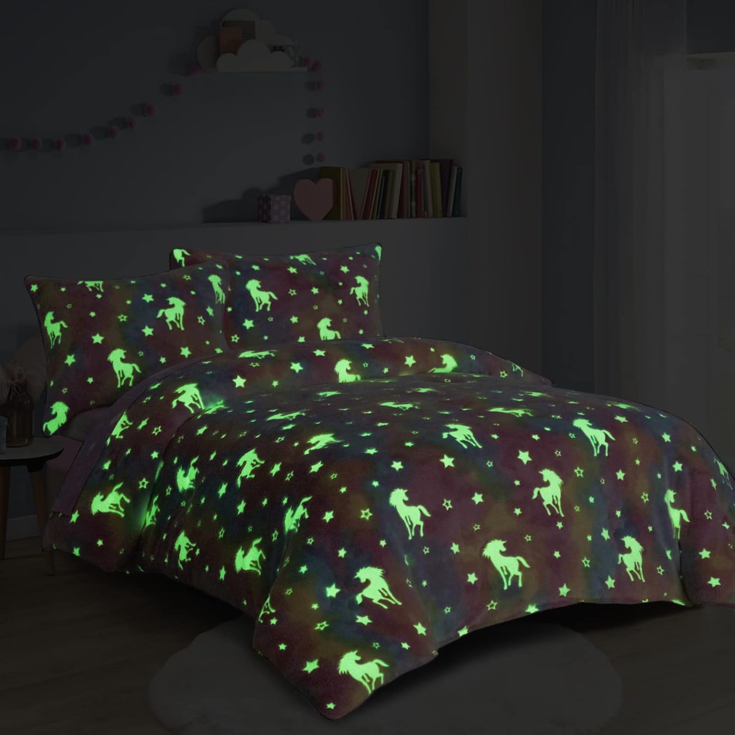 HOMBYS Glow in the Dark Comforter Set 5 Piece TwinTwin XL
