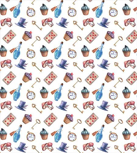 Ambesonne Alice in Wonderland Duvet Cover Set Ceil Blue