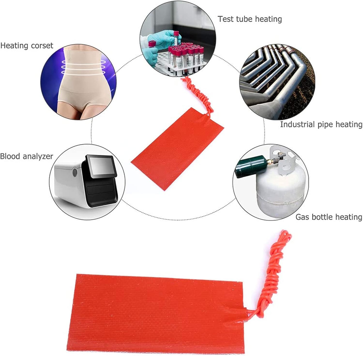 12V Heating Pad with 4 Silicone Rubber Pads for Industrial Use