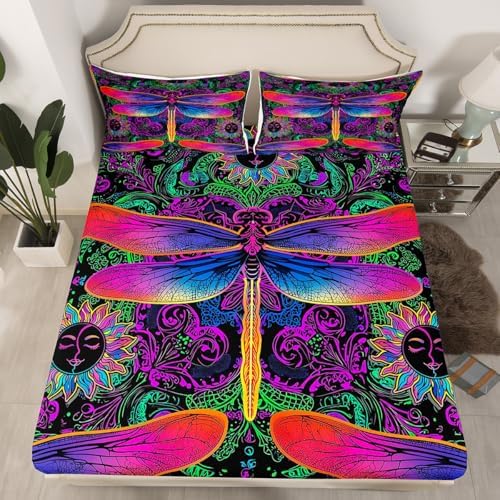 Erosebridal Dragonfly Bohemian Twin Sheet Set