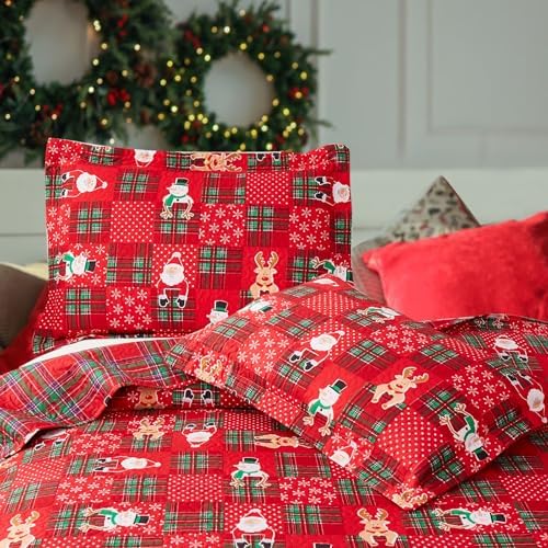 CHESITY 3-Piece Christmas Quilt Set King Size