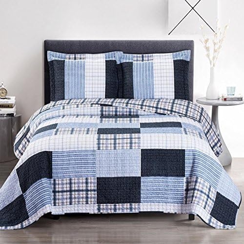 Zoe Microfiber Twin XL Quilt Set 2 Piece Reversible Coverlets